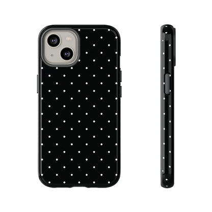Black Chic Polka Dot iPhone Case - Minimalist Style