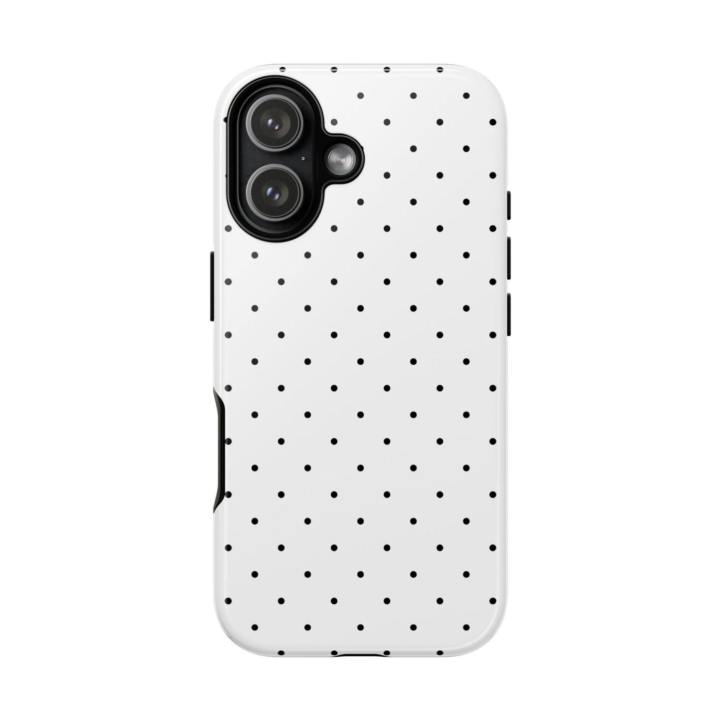Minimalist Polka Dot iPhone Case - Black & White