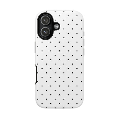 Minimalist Polka Dot iPhone Case - Black & White