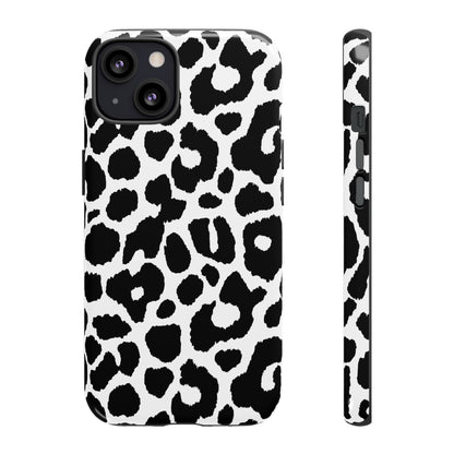 Black and White Leopard Print iPhone Case