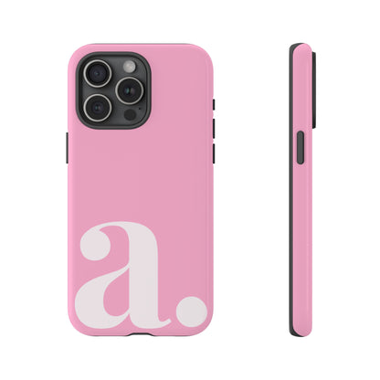 Pink Monogram Initial iPhone Case - Custom Letter Phone Cover