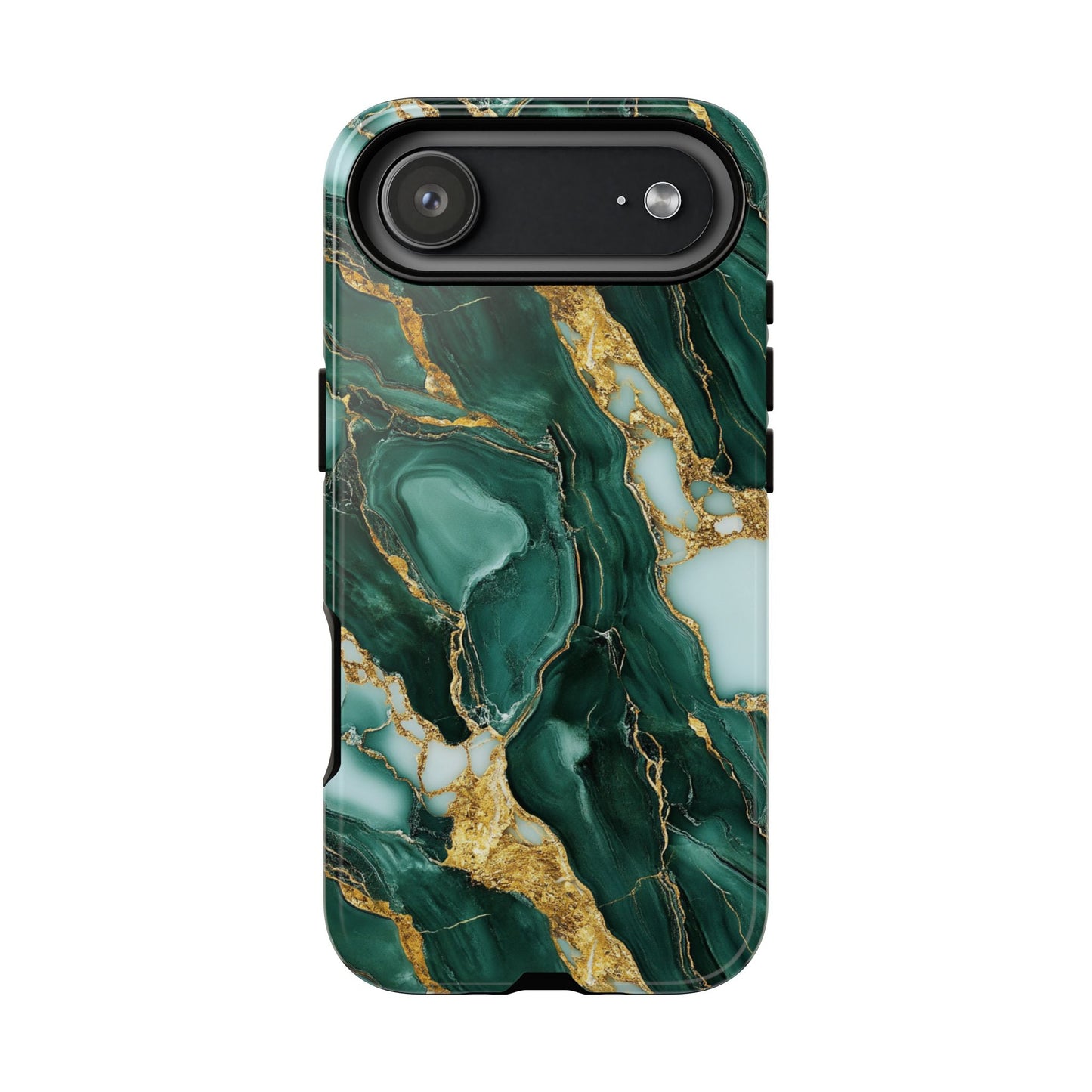 Emerald Green Marble Gold Vein iPhone Case