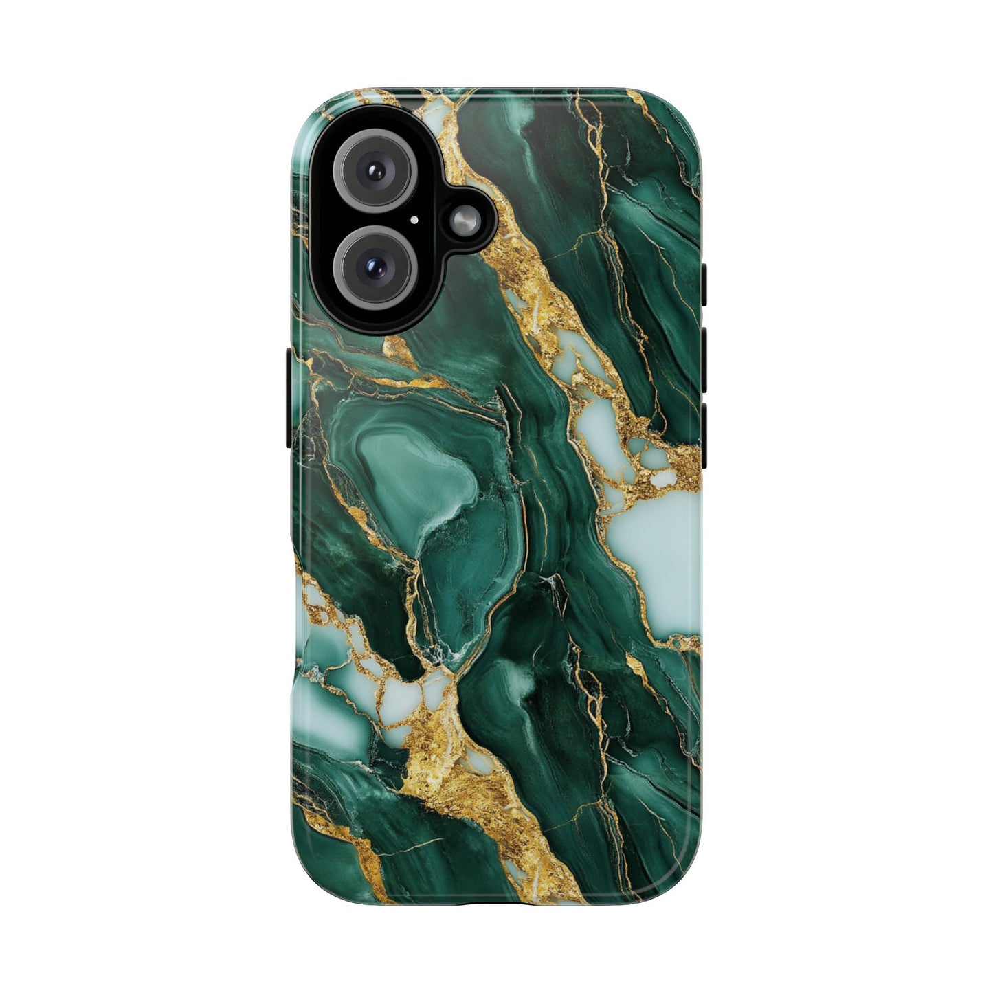 Emerald Green Marble Gold Vein iPhone Case