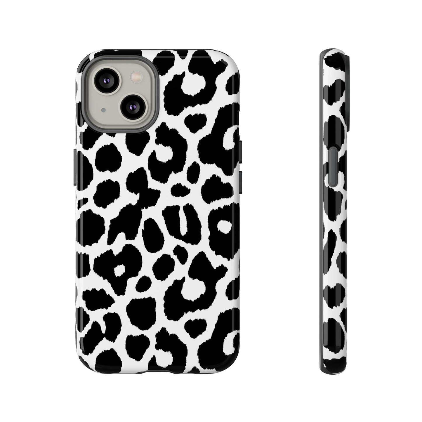 Black and White Leopard Print iPhone Case