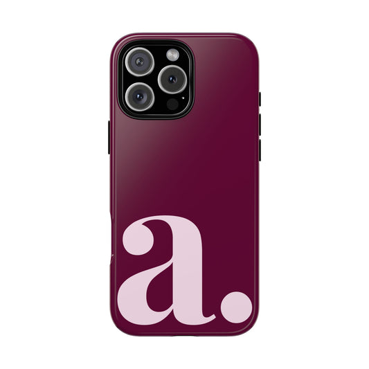 Personalized Monogram iPhone Case - Rich Burgundy Phone Cover