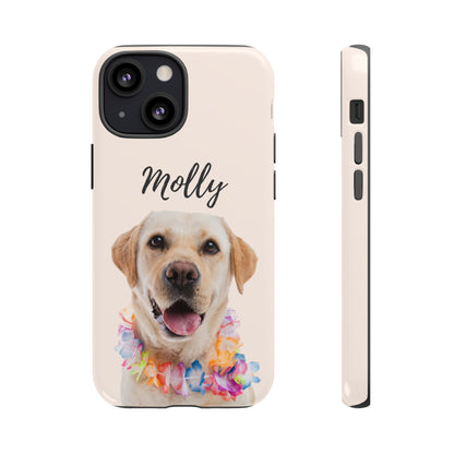 Custom Dog Photo Tough iPhone Case - Personalized Pet Name