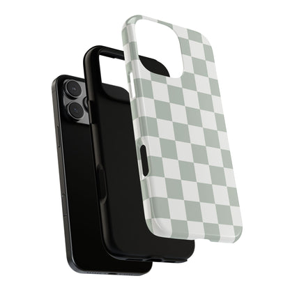 Checker Pattern iPhone Case - Ash Gray