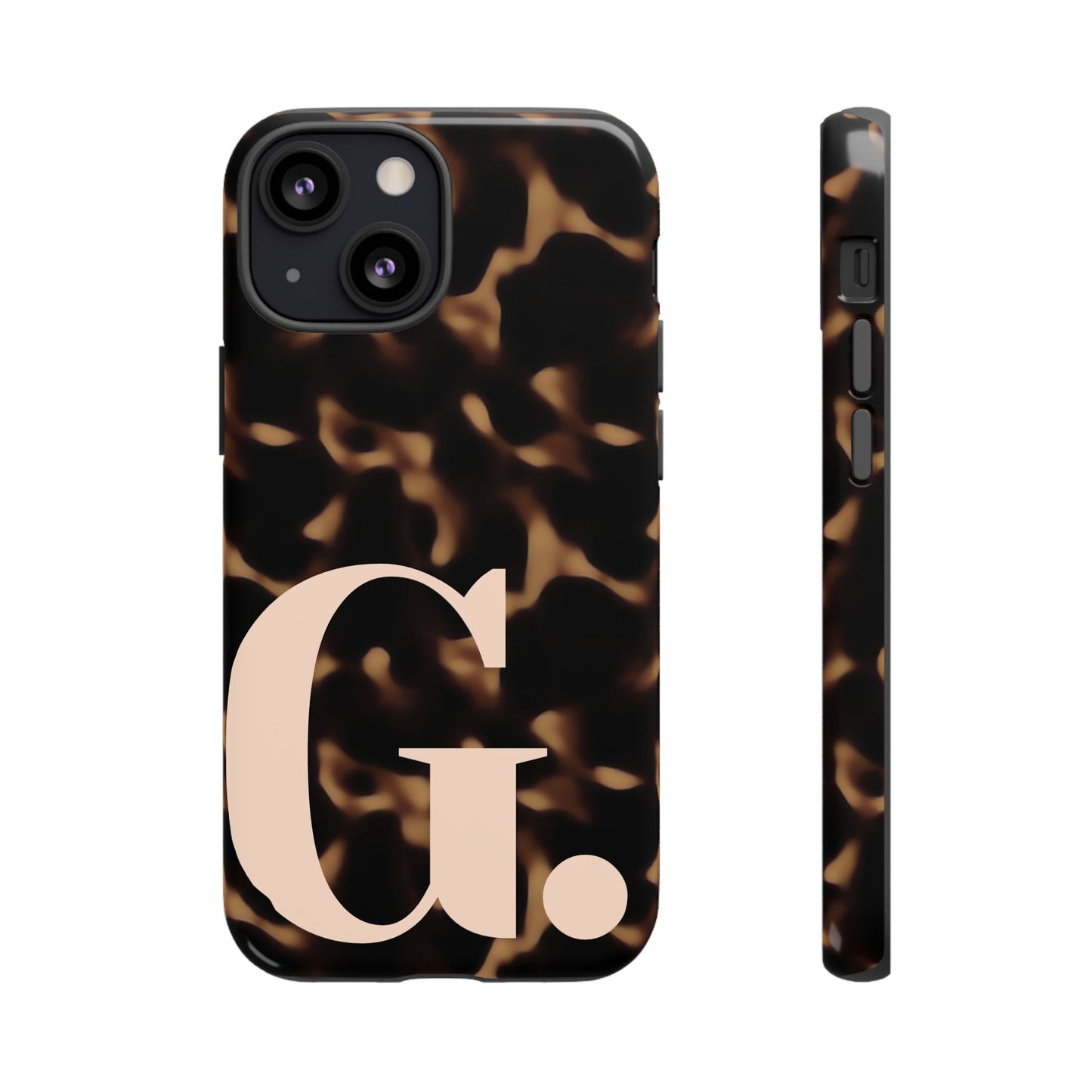 Custom Monogram Tortoise Shell iPhone Case - Golden Glam