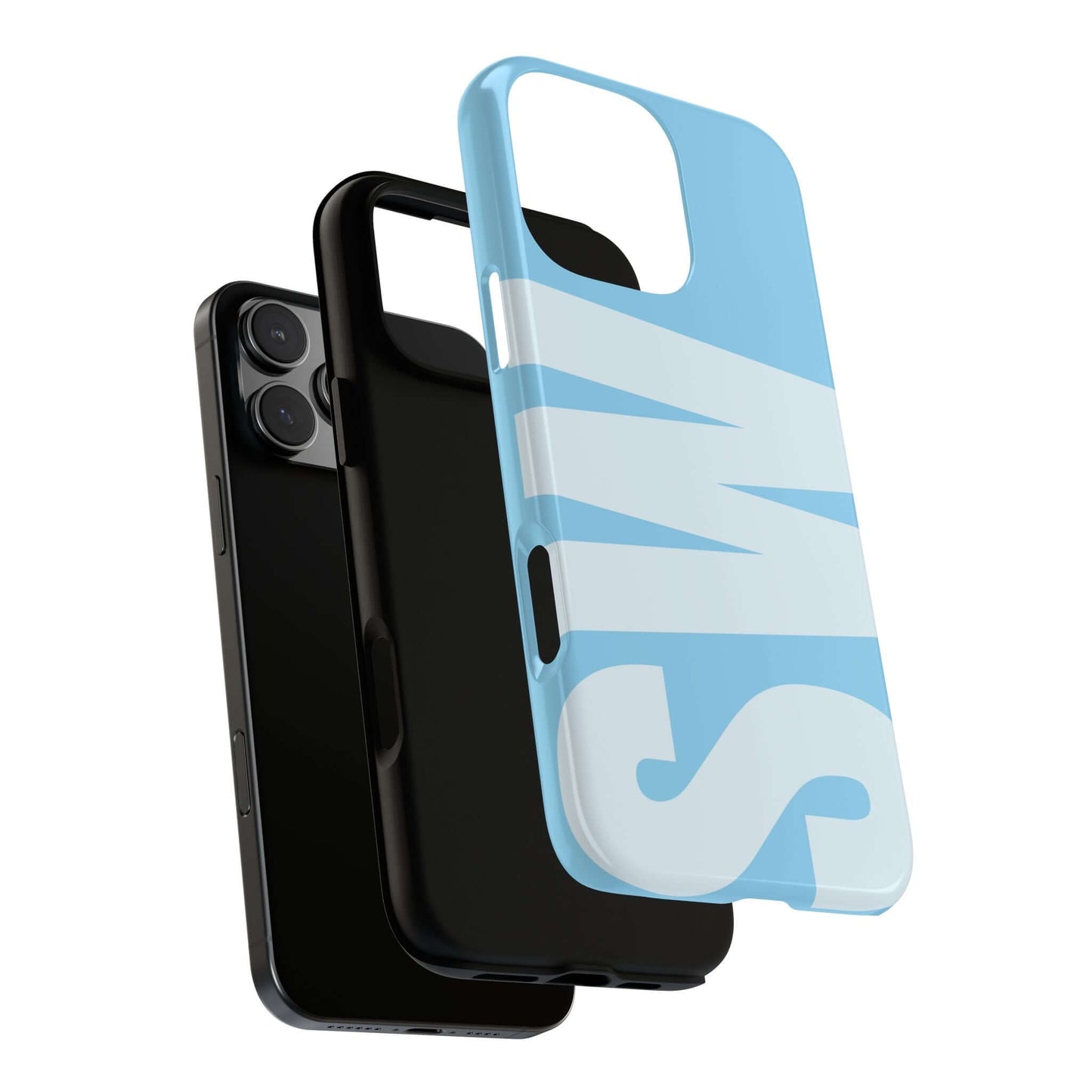 Custom Initial Monogram iPhone Case - Baby Blue