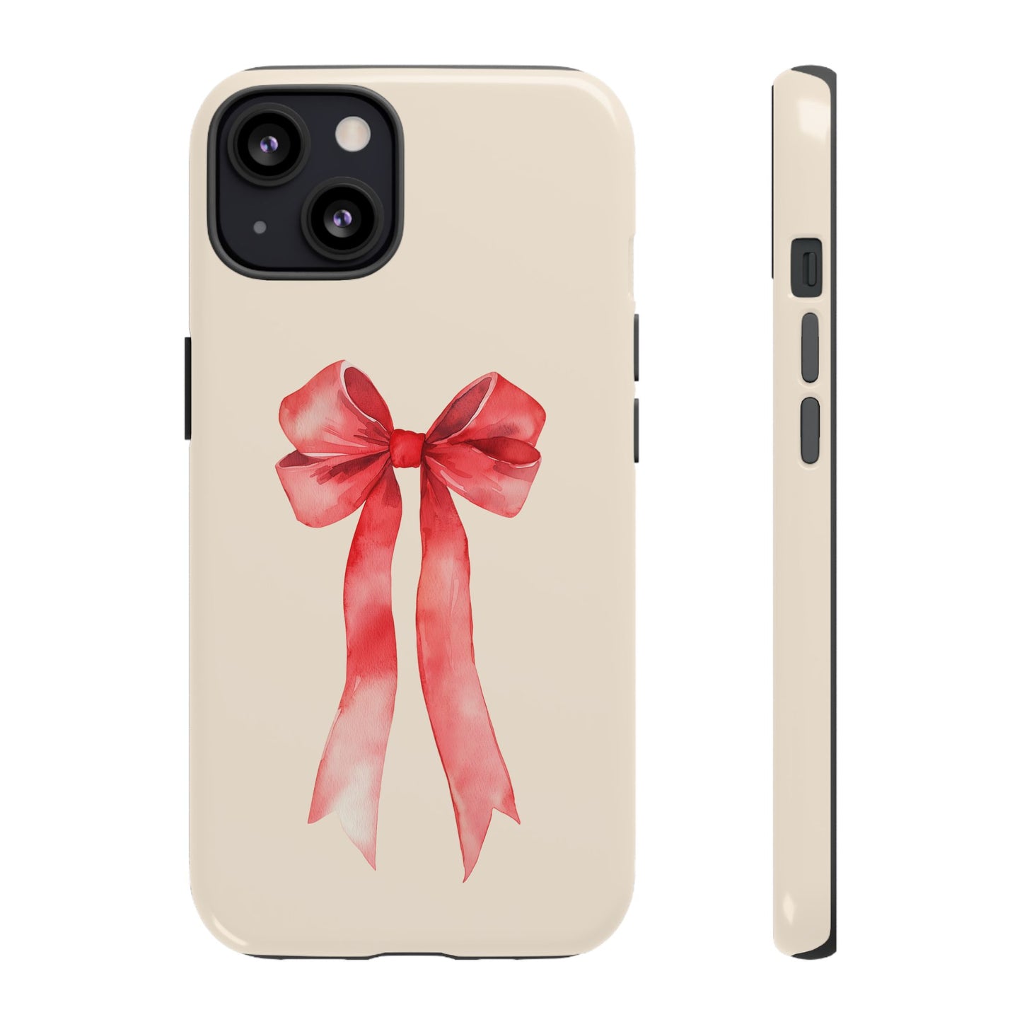 Cute Watercolor Red Ribbon Bow iPhone Case