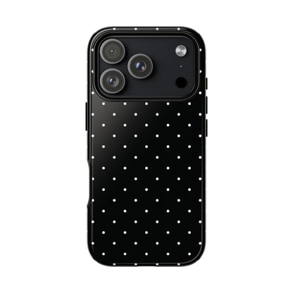 Black Chic Polka Dot iPhone Case - Minimalist Style