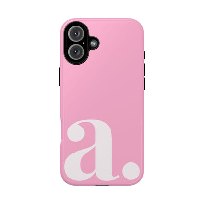 Pink Monogram Initial iPhone Case - Custom Letter Phone Cover