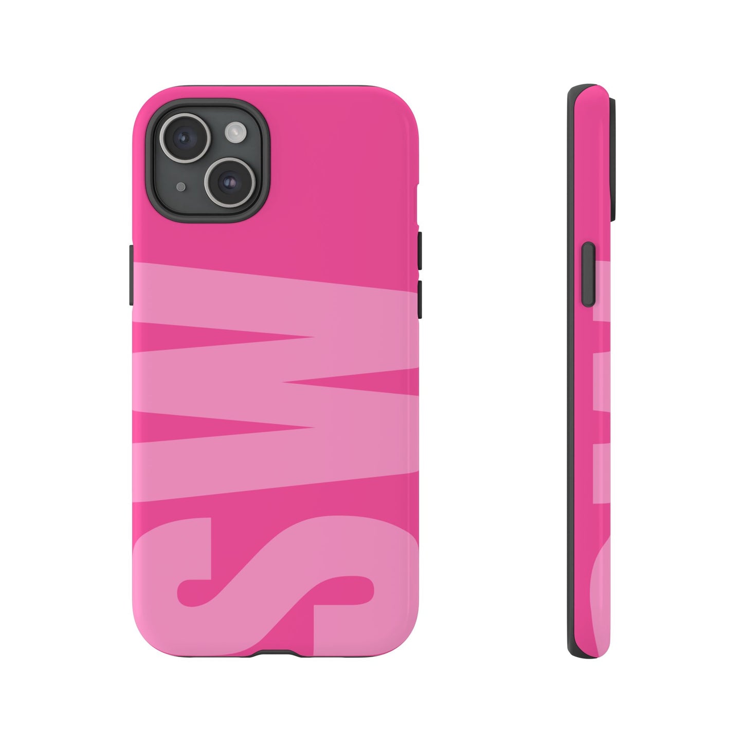 Hot Pink Personalized Monogram iPhone Case - Custom Initial Tough Cover