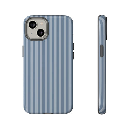 Blue Gray Striped iPhone Case - Minimalist Stripe Pattern