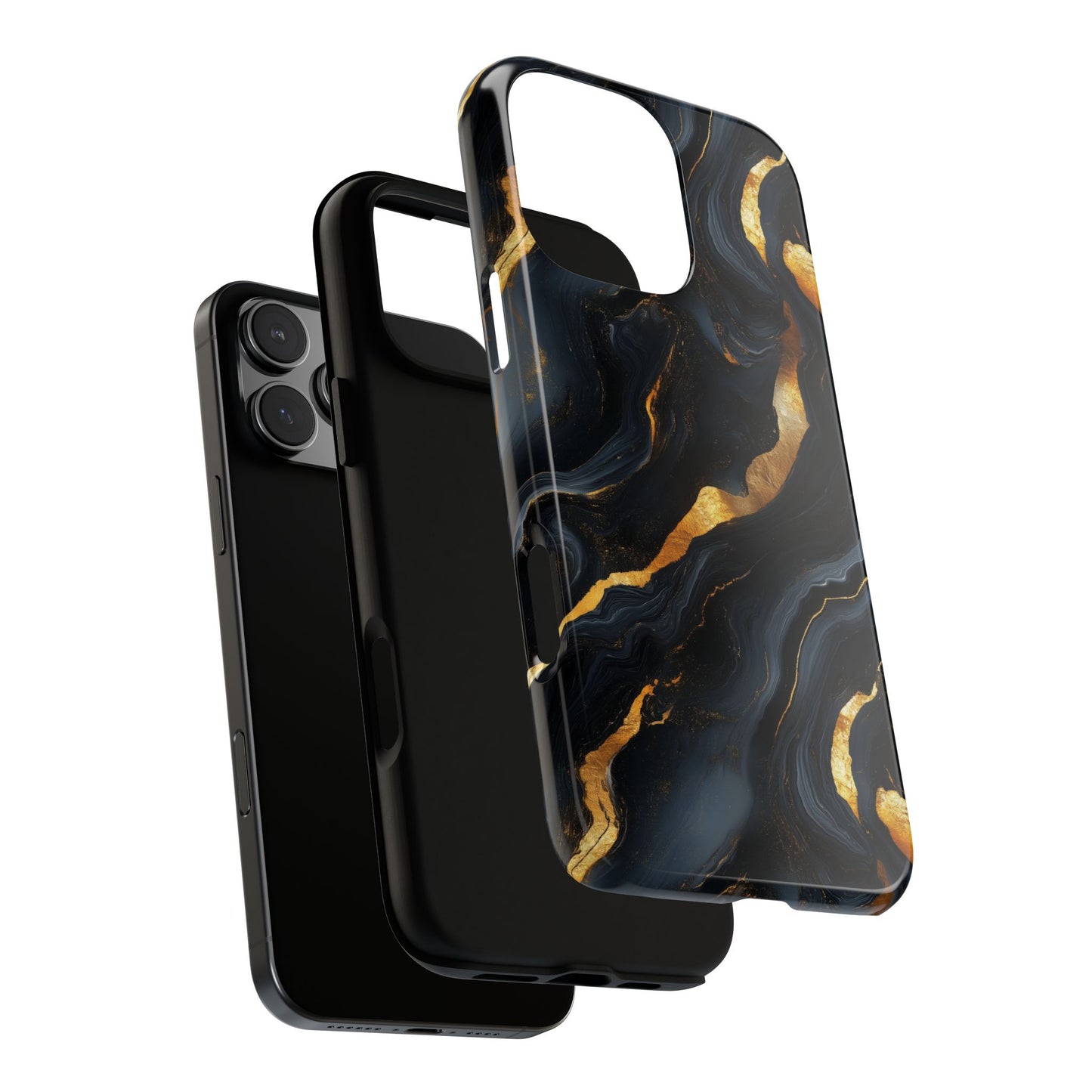Elegant Black and Gold Marble iPhone Case