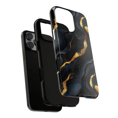 Elegant Black and Gold Marble iPhone Case