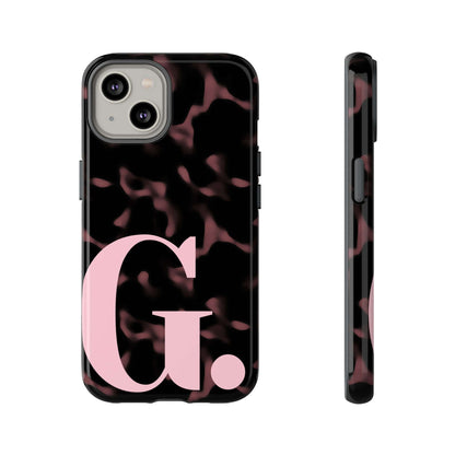 Personalized Initial Tortoise Shell iPhone Case - Blush Chic