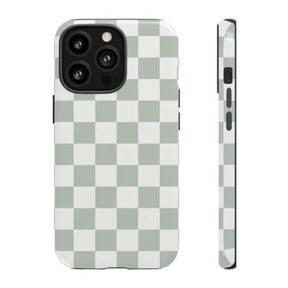 Checker Pattern iPhone Case | Ash Gray