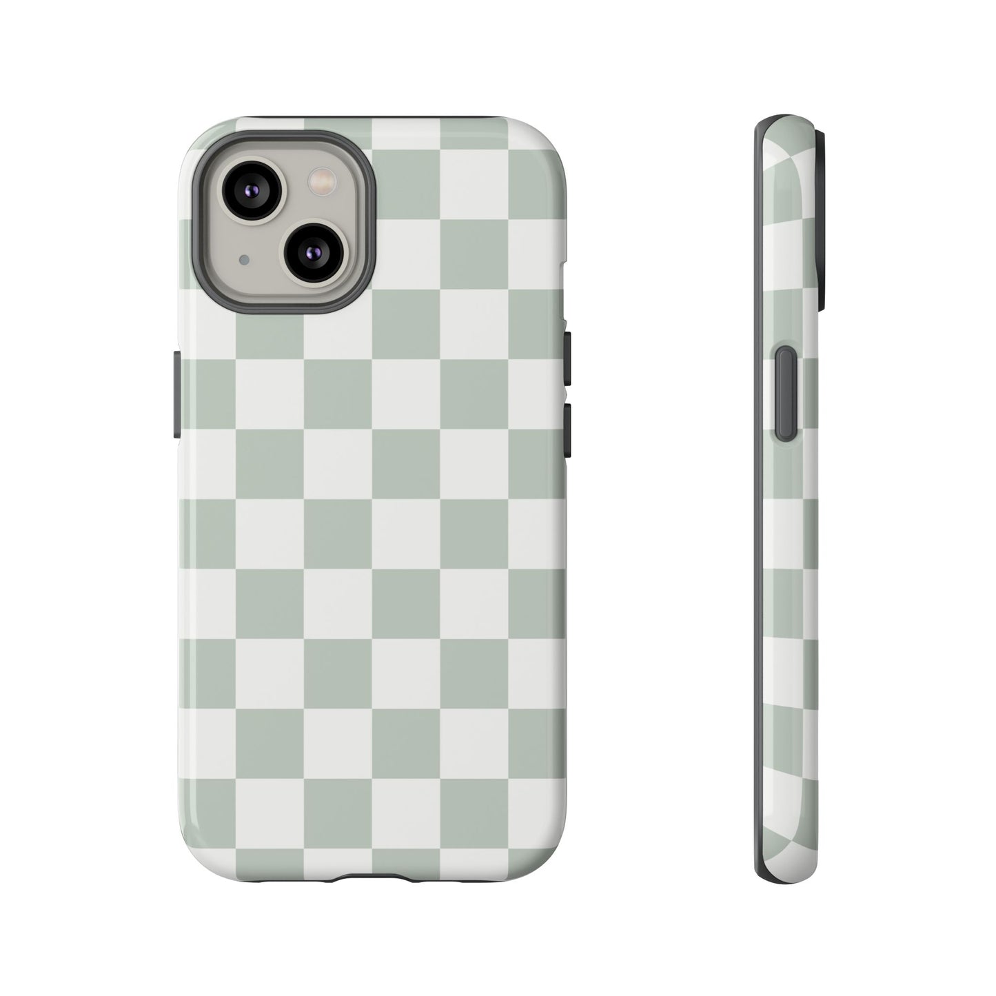 Checker Pattern iPhone Case | Ash Gray