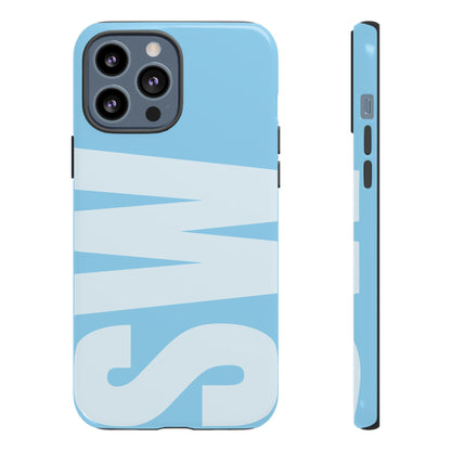 Custom Initial Monogram iPhone Case - Baby Blue