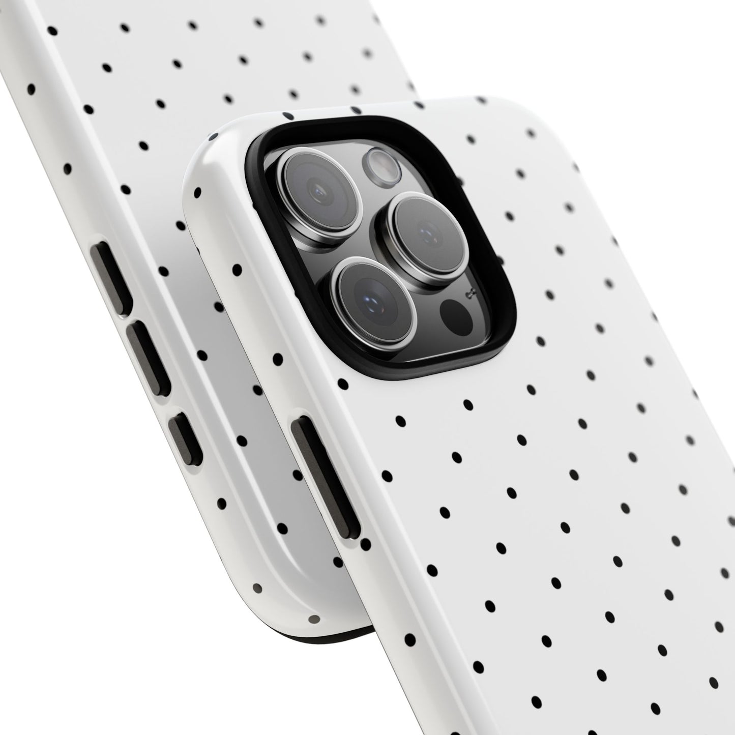 Minimalist Polka Dot iPhone Case - Black & White