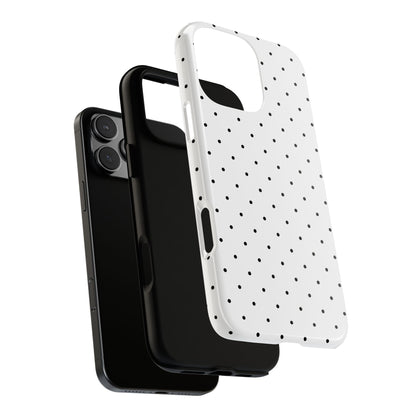 Minimalist Polka Dot iPhone Case - Black & White