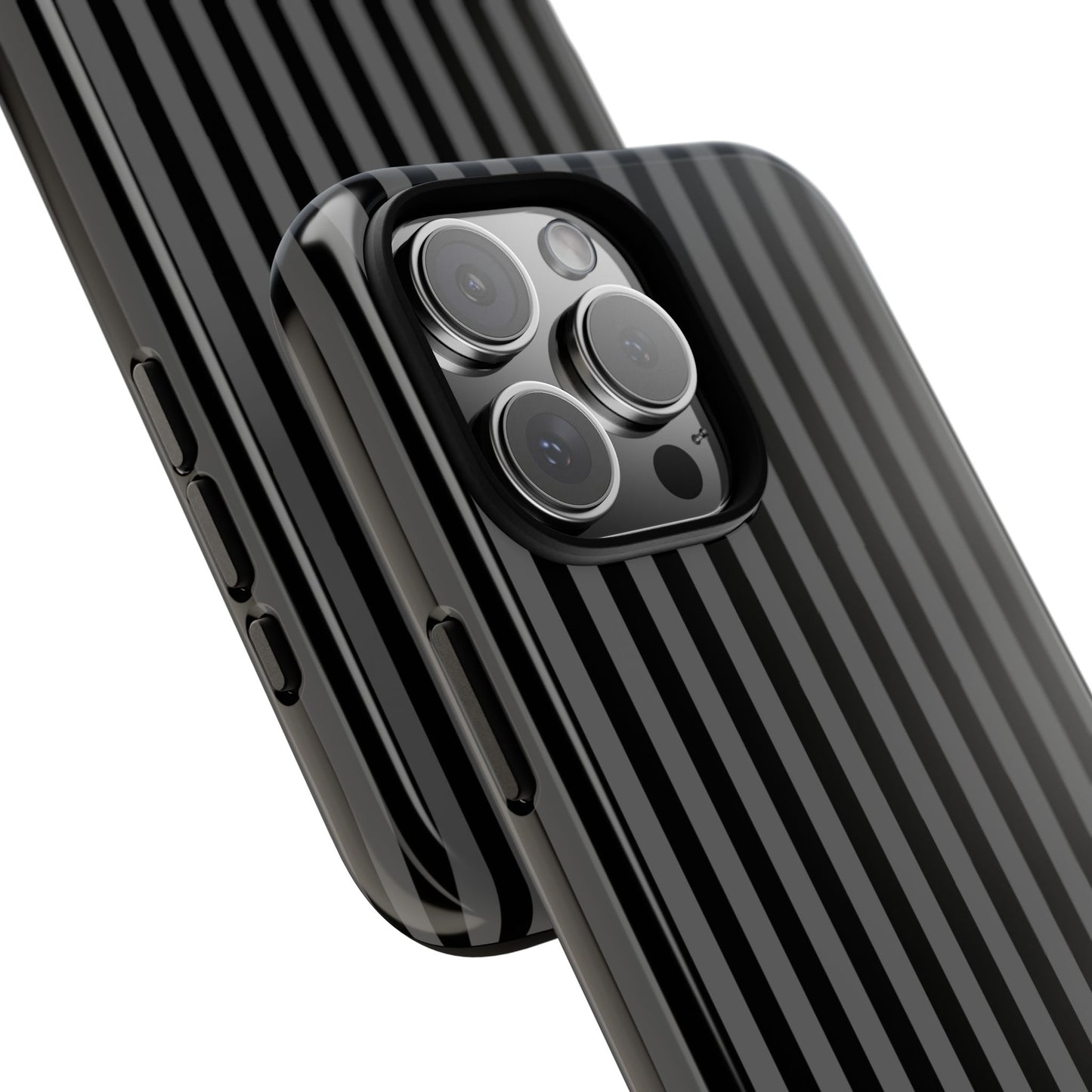 Obsidian Elegance - Striped Black iPhone Case