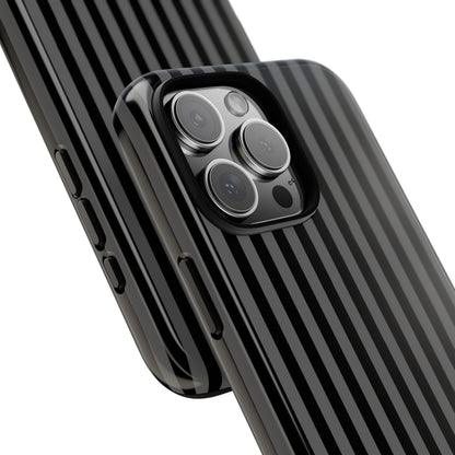 Obsidian Elegance - Striped Black iPhone Case