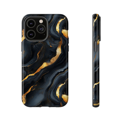 Elegant Black and Gold Marble iPhone Case