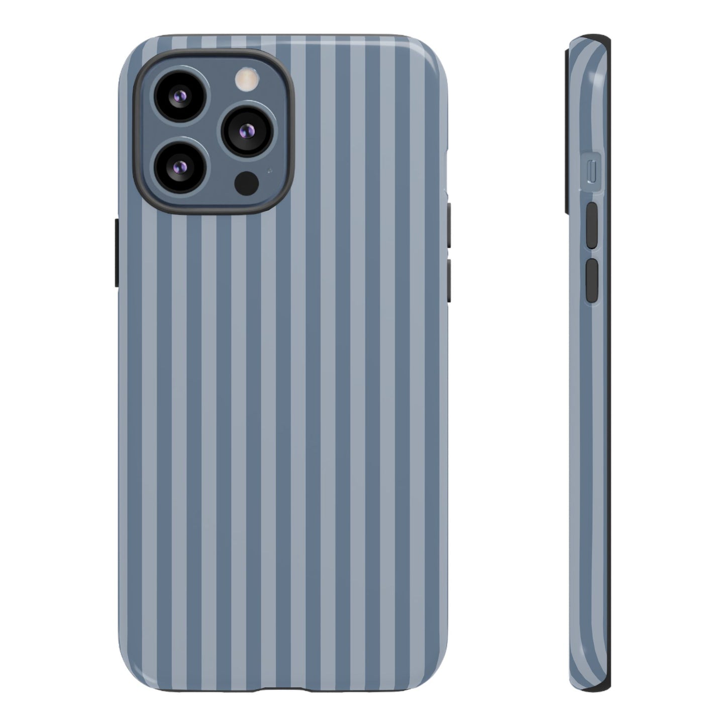 Blue Gray Striped iPhone Case - Minimalist Stripe Pattern