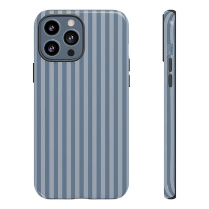 Blue Gray Striped iPhone Case - Minimalist Stripe Pattern