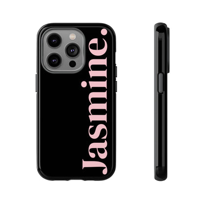 Personalized Name Black iPhone Case - Custom Tough Cover