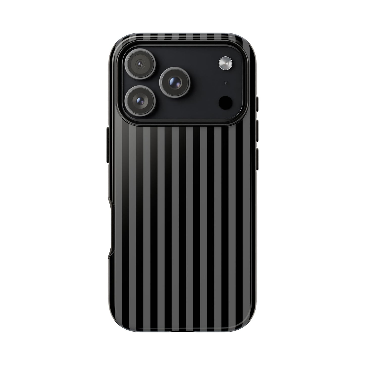 Obsidian Elegance - Striped Black iPhone Case