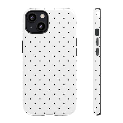 Minimalist Polka Dot iPhone Case - Black & White