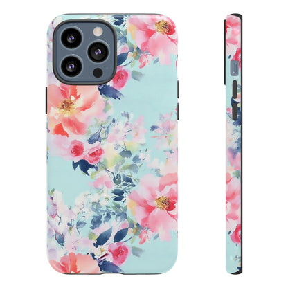 Watercolor Floral iPhone Case - Pastel Mint