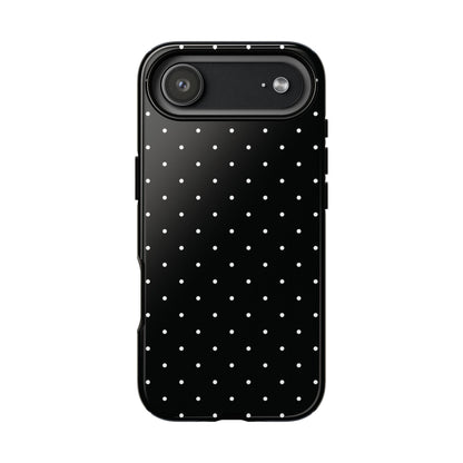 Black Chic Polka Dot iPhone Case - Minimalist Style