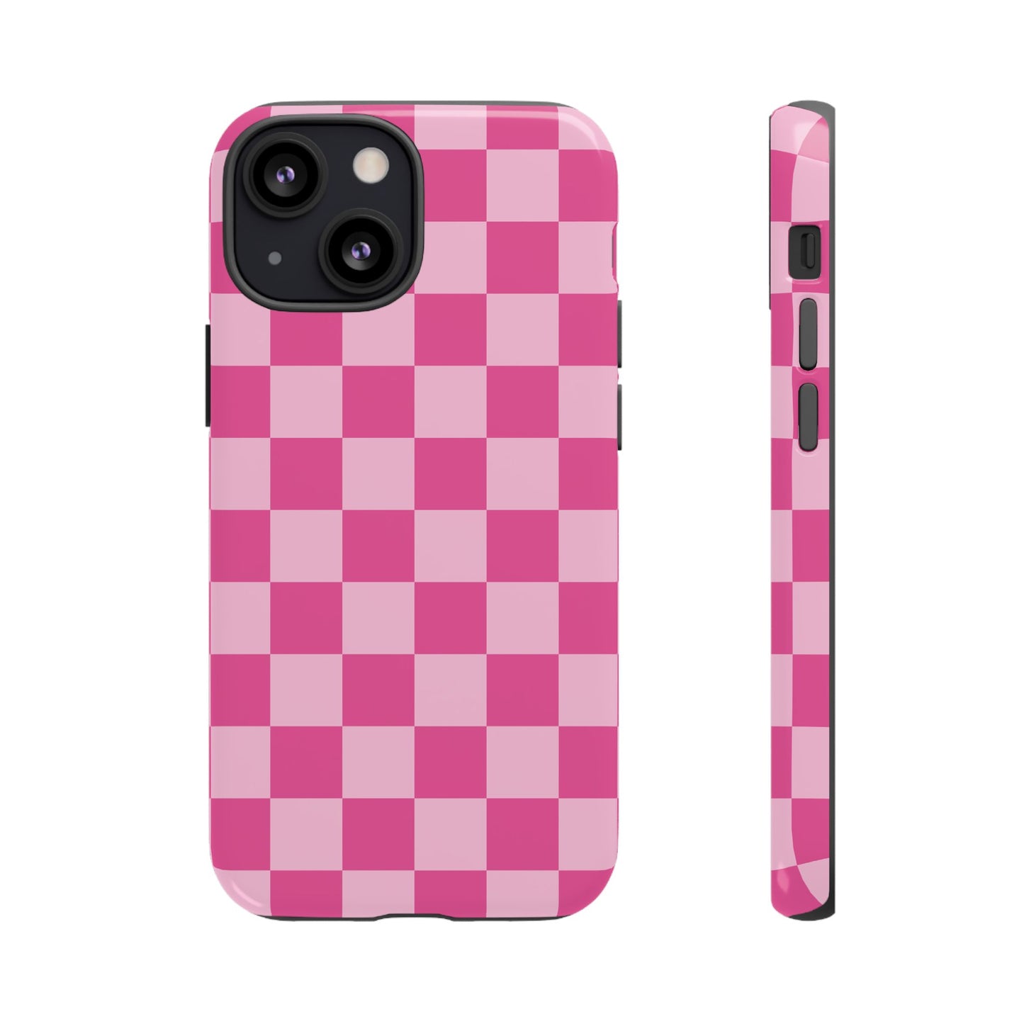 Hot Pink Checker Pattern iPhone Case for Girls