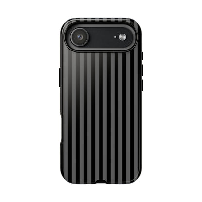 Obsidian Elegance - Striped Black iPhone Case