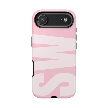 Millennial Pink Custom Initial Monogram iPhone Case - Shockproof