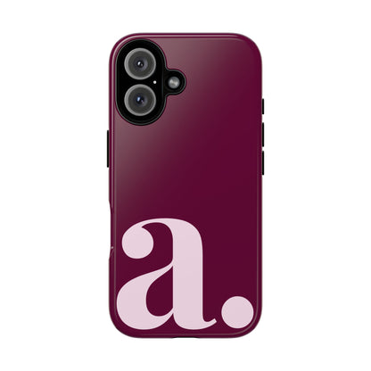 Personalized Monogram iPhone Case - Rich Burgundy Phone Cover