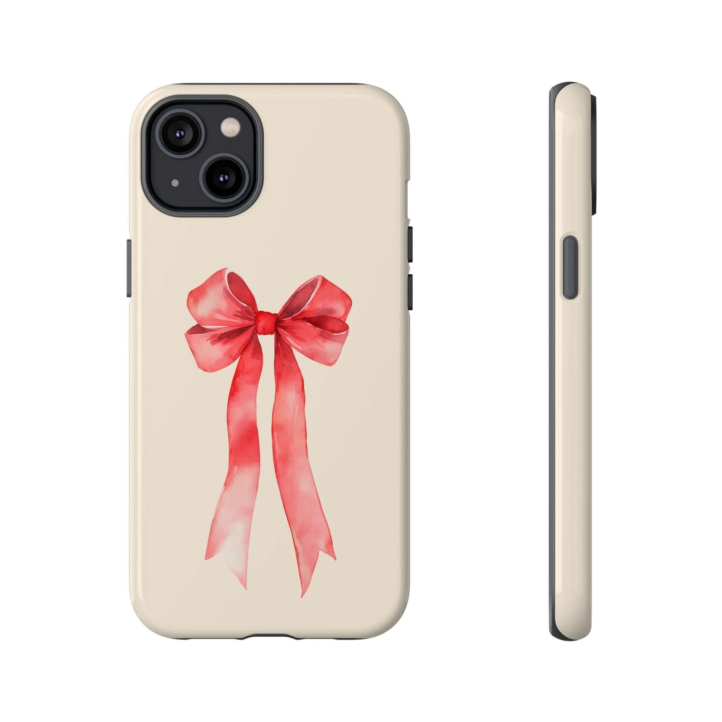 Cute Watercolor Red Ribbon Bow iPhone Case