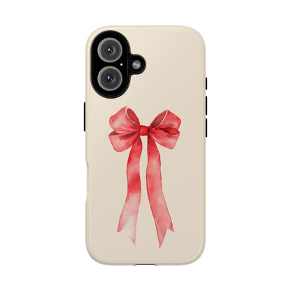 Cute Watercolor Red Ribbon Bow iPhone Case