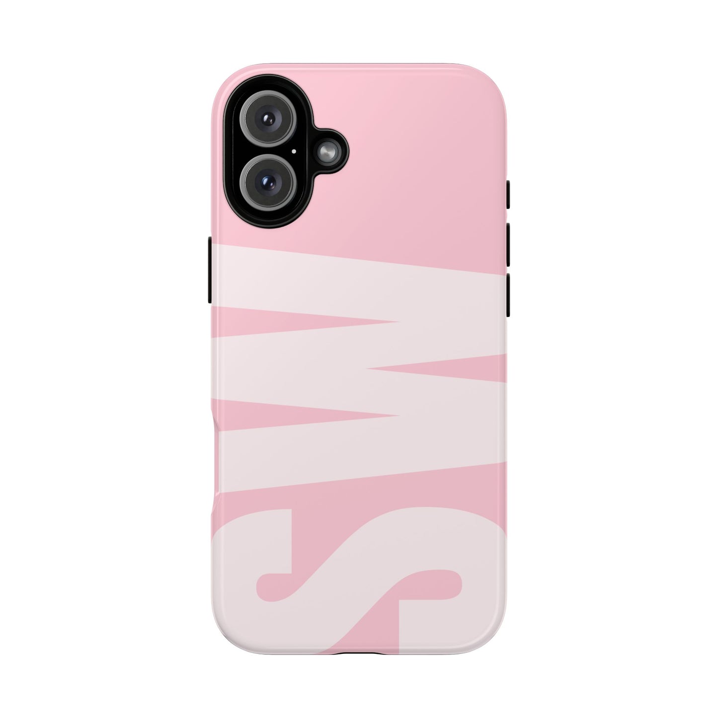 Millennial Pink Custom Initial Monogram iPhone Case - Shockproof