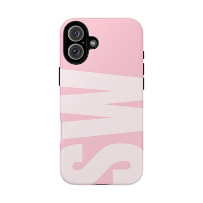 Millennial Pink Custom Initial Monogram iPhone Case - Shockproof