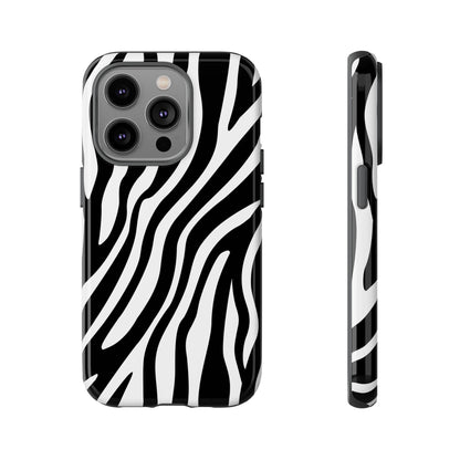 Zebra Print iPhone Case - Black White
