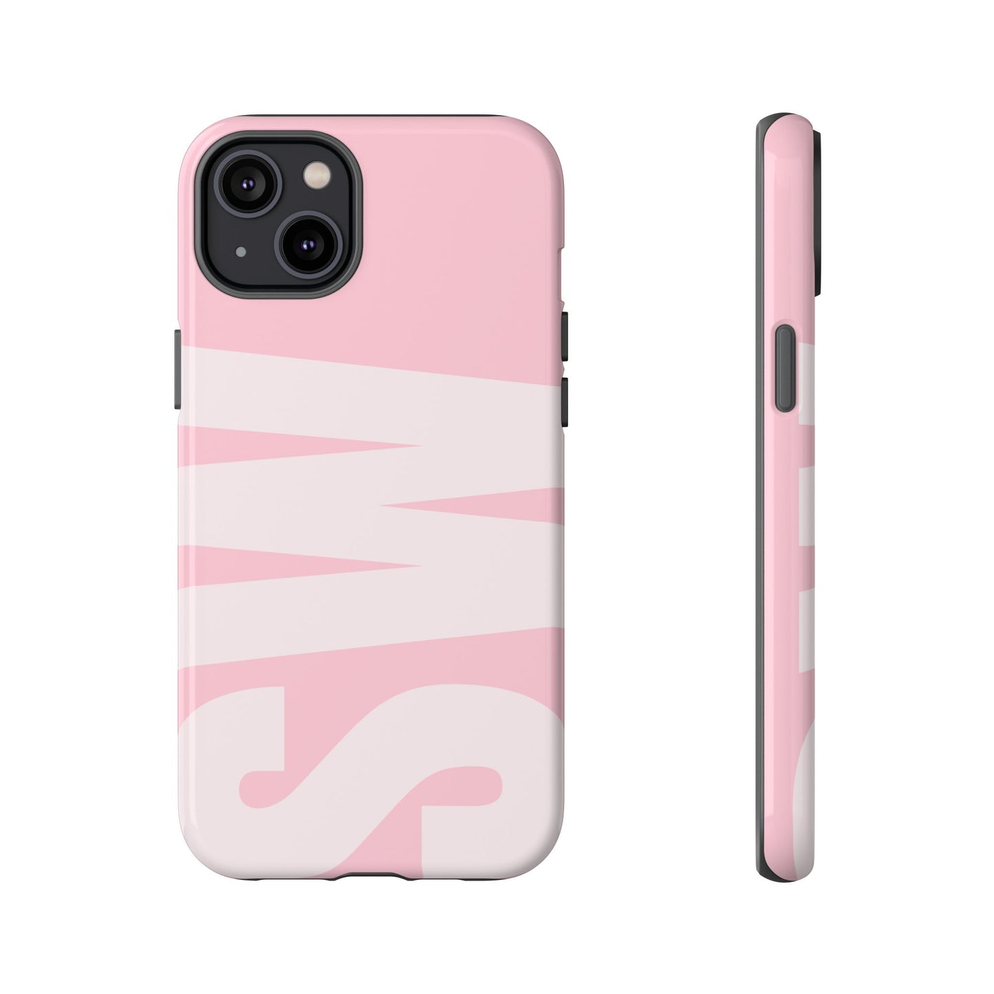 Millennial Pink Custom Initial Monogram iPhone Case - Shockproof
