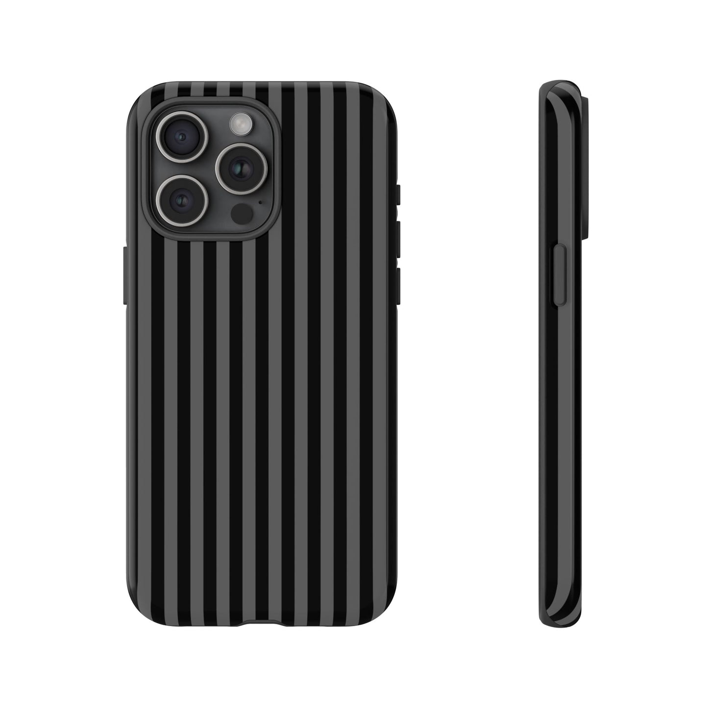 Obsidian Elegance - Striped Black iPhone Case