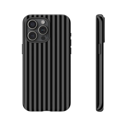 Obsidian Elegance - Striped Black iPhone Case