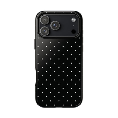 Black Chic Polka Dot iPhone Case - Minimalist Style