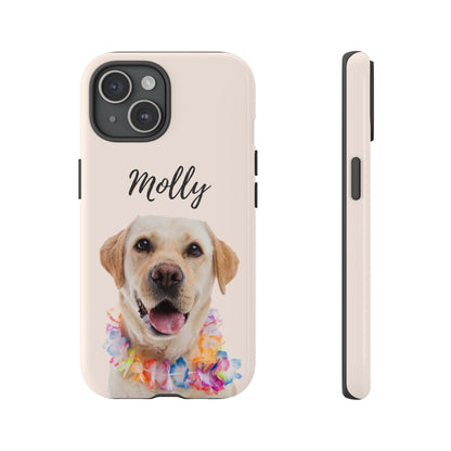 Custom Dog Photo Tough iPhone Case - Personalized Pet Name